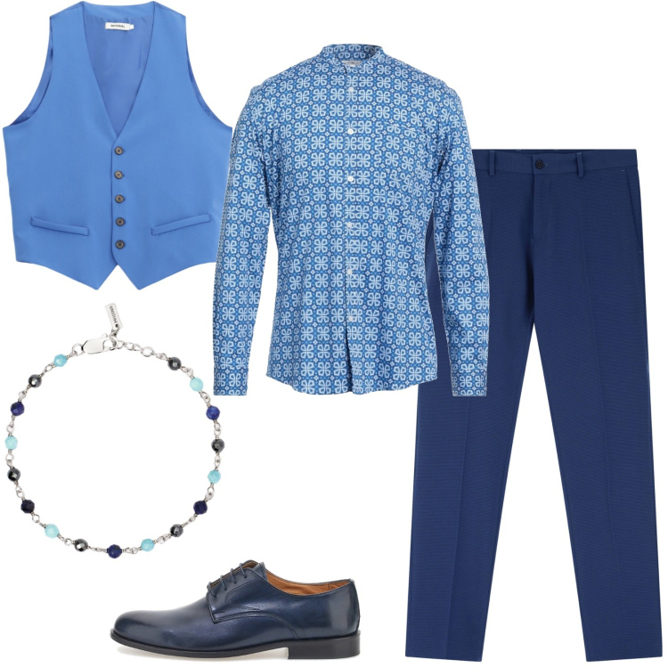 Outfit uomo - Il gilet per l\'ufficio. Stile Trendy per Ufficio. Abbinamento con camicie, braccialetti, gilet, jeans, scarpe stringate.