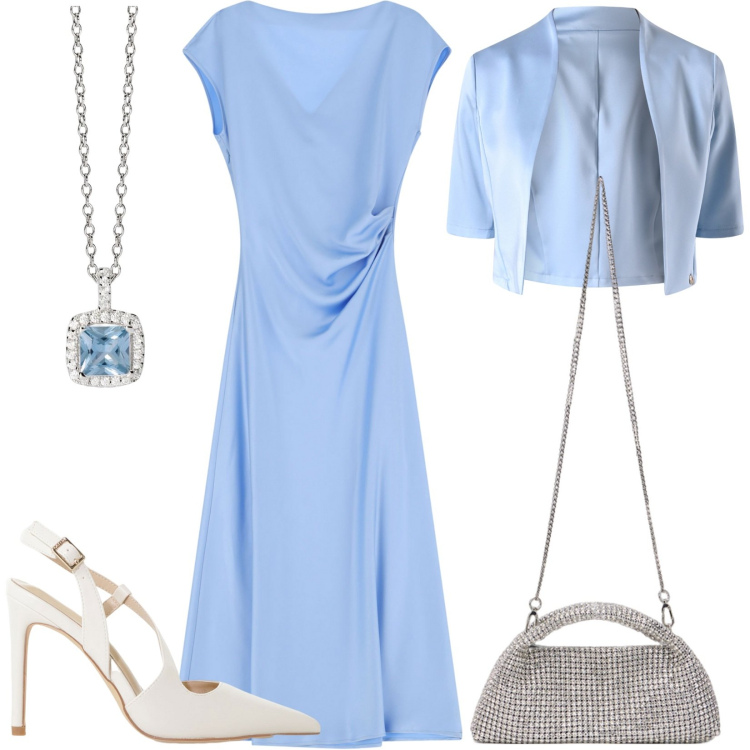 Outfit donna - Bon ton da cerimonia. Stile Bon Ton per Cerimonia. Abbinamento con vestiti lunghi, décolleté, collane, bolero, clutch.