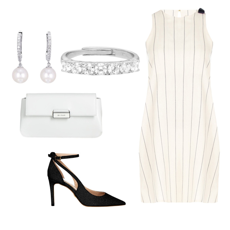 Outfit donna - Total look #2122934. Stile Chic per Serata fuori. Abbinamento con borse a mano, orecchini, anelli, vestiti, décolleté.