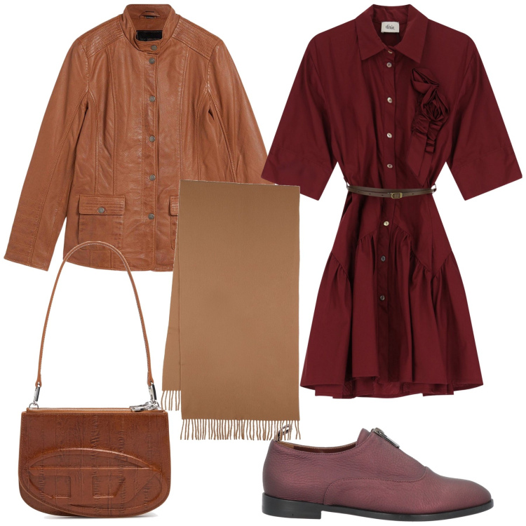 Outfit donna - Total look. Stile Urban per Tutti i giorni. Abbinamento con blazer, mocassini, vestiti corti, sciarpe, borse a spalla.