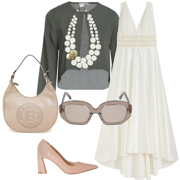 Outfit donna - Total look #2122965. Stile Glamour per Serata fuori. Abbinamento con vestiti, blazer, borse a spalla, ciondoli, occhiali da sole, décolleté.