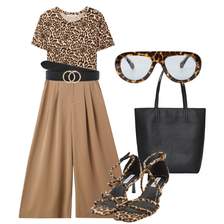 Outfit donna - Occhiali trend H24 - @susystyle. Stile Casual chic per Tutti i giorni. Abbinamento con t-shirt, sandali col tacco, pantaloni, borse tote, cinture, occhiali da sole.
