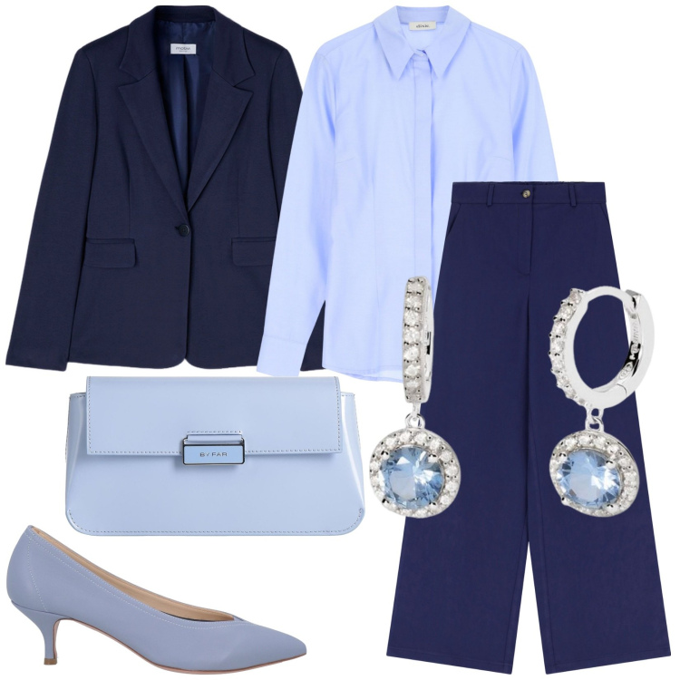 Outfit donna - Il tailleur sartoriale. Stile Bon Ton per Cerimonia. Abbinamento con décolleté, borse a mano, orecchini, camicie, pantaloni, blazer.