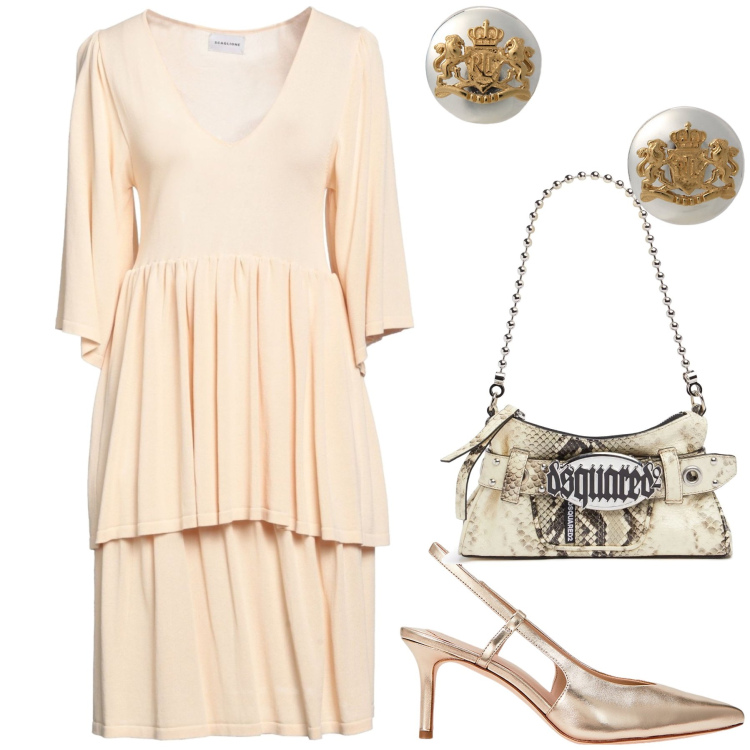 Outfit donna - Cresima bon ton. Stile Bon Ton per Cerimonia. Abbinamento con vestiti midi/longuette, orecchini, décolleté, pochette.