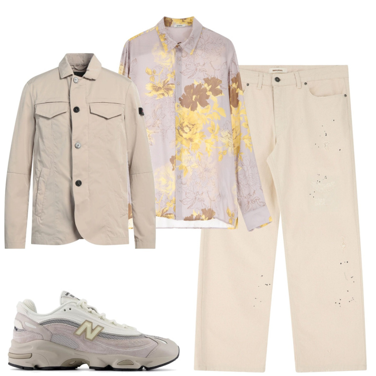 Outfit uomo - Total look #2123329. Stile Trendy per Tutti i giorni. Abbinamento con giacche, sneakers, camicie, pantaloni.
