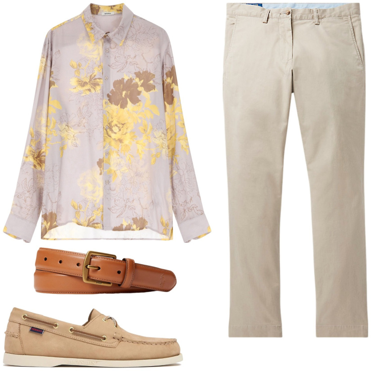 Outfit uomo - Total look #2123428. Stile Casual per Tutti i giorni. Abbinamento con camicie, pantaloni, cinture, scarpe stringate.