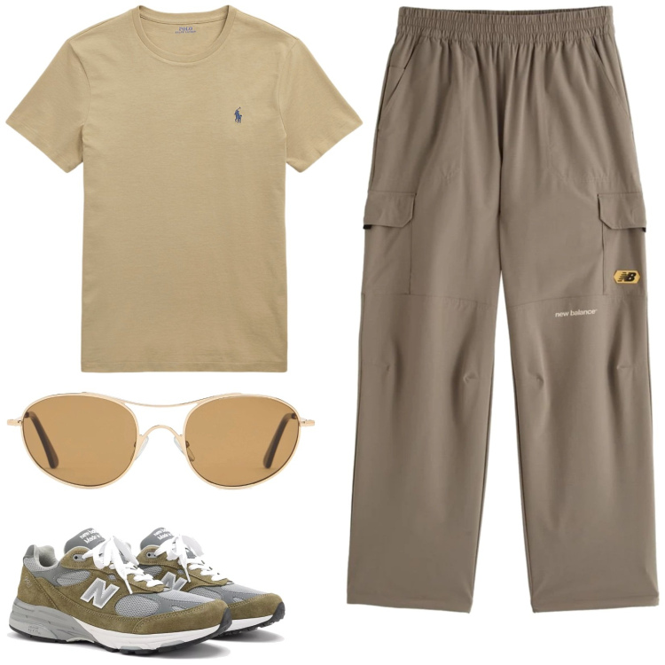 Outfit uomo - Easy style. Stile Casual per Tutti i giorni. Abbinamento con pantaloni, sneakers, t-shirt, occhiali da sole.