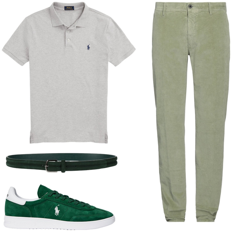 Outfit uomo - Total look #2123503. Stile Trendy per Tutti i giorni. Abbinamento con pantaloni, cinture, polo, sneakers.