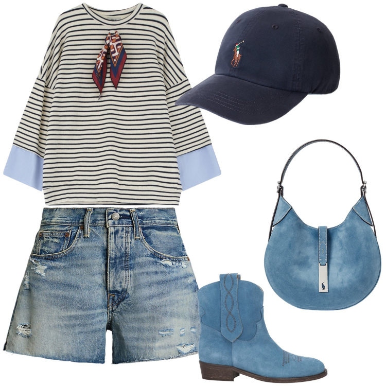 Outfit donna - Comoda per lunghe camminate. Stile Boho per Tutti i giorni. Abbinamento con stivaletti texani, felpe, borse a spalla, cappelli, shorts.