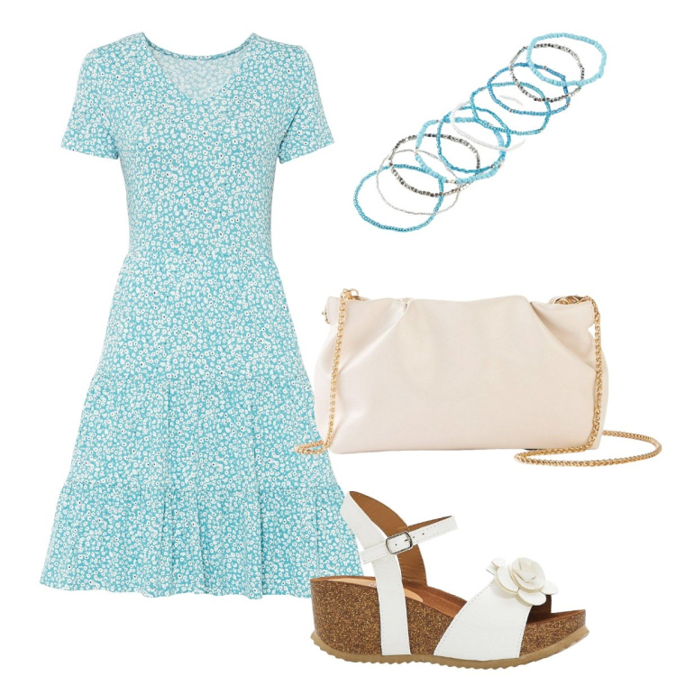Outfit donna - Hot summer Bonprix Easychic. Stile Chic per Tutti i giorni. Abbinamento con vestiti, sandali, braccialetti, pochette.