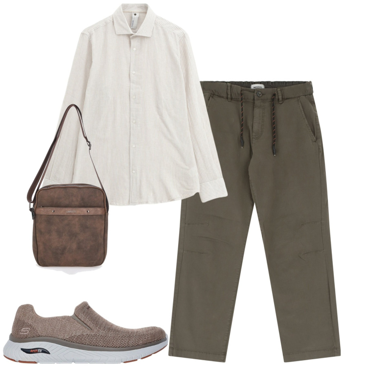 Outfit uomo - Total look #2124037. Stile Urban per Tutti i giorni. Abbinamento con pantaloni, camicie, portafogli, sneakers.
