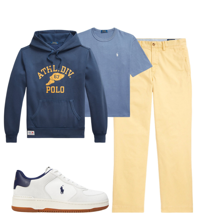 Outfit uomo - City. Stile Casual per Tutti i giorni. Abbinamento con sneakers, felpe, t-shirt, pantaloni.