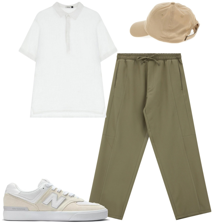 Outfit uomo - Total look #2124049. Stile Casual per Tutti i giorni. Abbinamento con sneakers, pantaloni cargo, polo, cappelli.