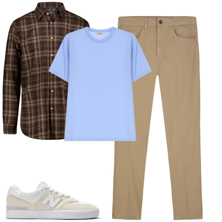 Outfit uomo - Total look #2124064. Stile Casual per Tutti i giorni. Abbinamento con sneakers, t-shirt, pantaloni, camicie.