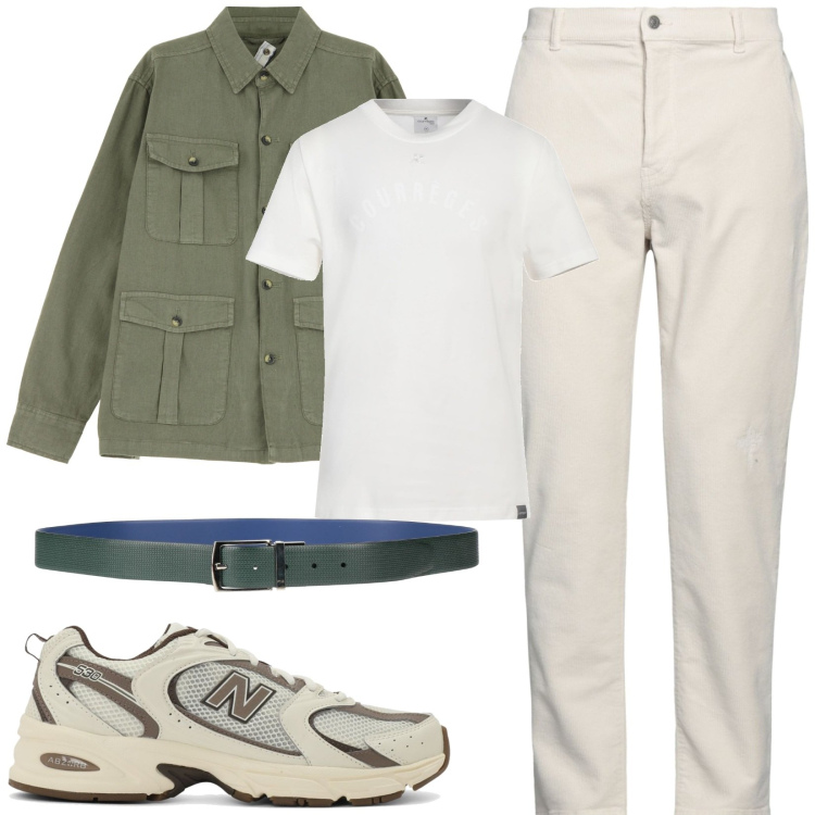 Outfit uomo - Total look #2124293. Stile Casual per Tutti i giorni. Abbinamento con pantaloni, cinture, t-shirt, sneakers, cappotti.