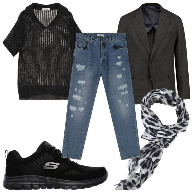Outfit uomo - Giochi di trasparenze trendy. Stile Trendy per Tutti i giorni. Abbinamento con maglieria, jeans, sciarpe e foulard, sneakers, giacche.