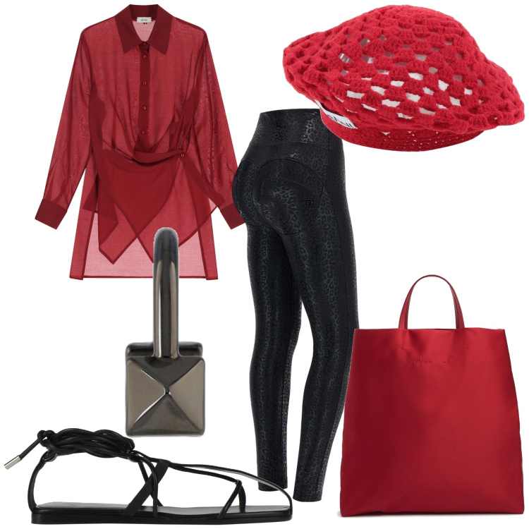 Outfit donna - Japan style. Stile Etnico per Tutti i giorni. Abbinamento con cappelli e berretti, infradito, pantaloni skinny, camicie, anelli, shopping bag.