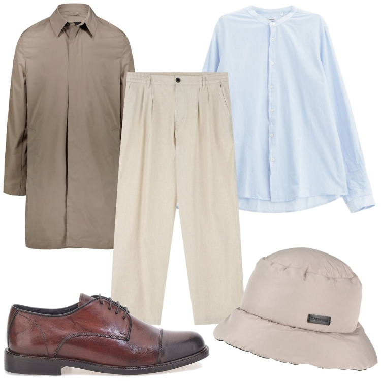 Outfit uomo - Total look #2124470. Stile Casual per Tutti i giorni. Abbinamento con cappelli, pantaloni, camicie, giacche, scarpe stringate.