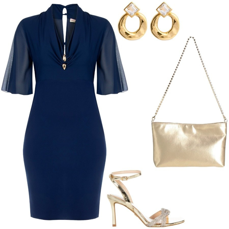 Outfit donna - Cresima alle porte. Stile Chic per Cerimonia. Abbinamento con borse a mano, vestiti a tubino, sandali col tacco, orecchini.