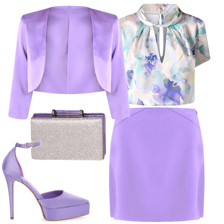 Outfit donna - Evento. Stile Chic per Cerimonia. Abbinamento con pochette, bolero, bluse, minigonne, décolleté.
