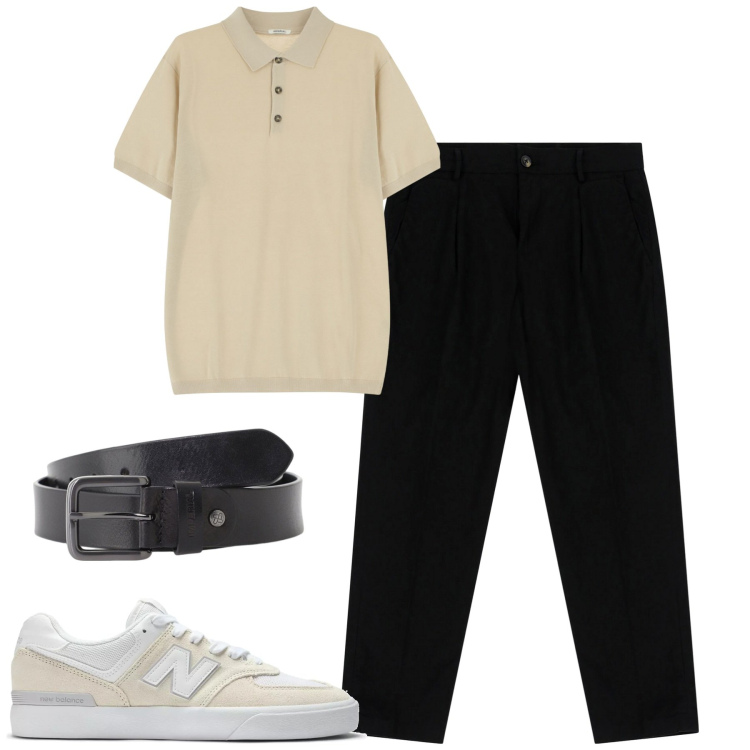 Outfit uomo - Total look #2124652. Stile Urban per Tutti i giorni. Abbinamento con sneakers, pantaloni chino, cinture, polo.