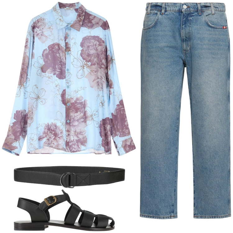 Outfit uomo - Aperitivo al tramonto. Stile Trendy per Serata speciale. Abbinamento con sandali, cinture, camicie, jeans.