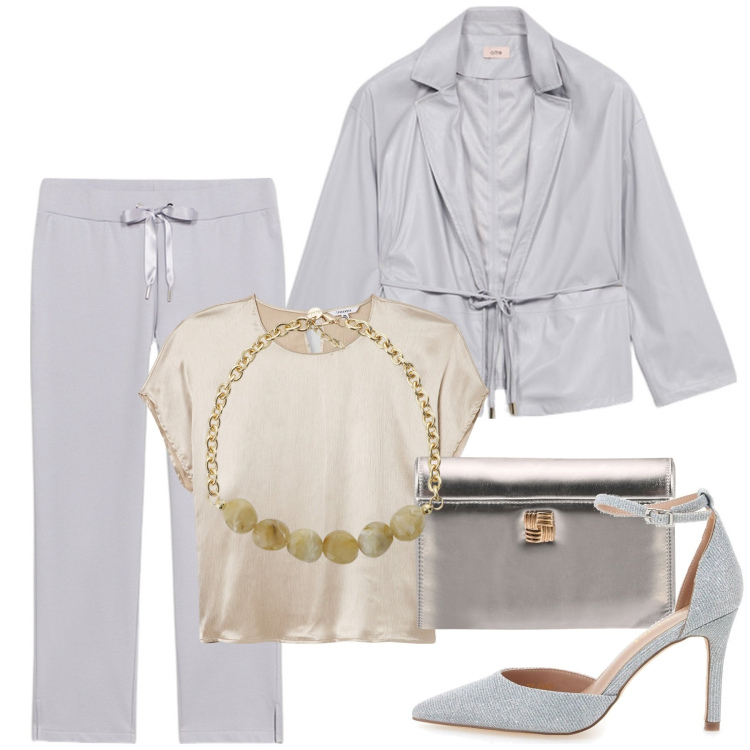 Outfit donna - L\'eleganza del tailleur. Stile Bon Ton per Cerimonia. Abbinamento con bluse, borse a tracolla, collane, décolleté, blazer, pantaloni.