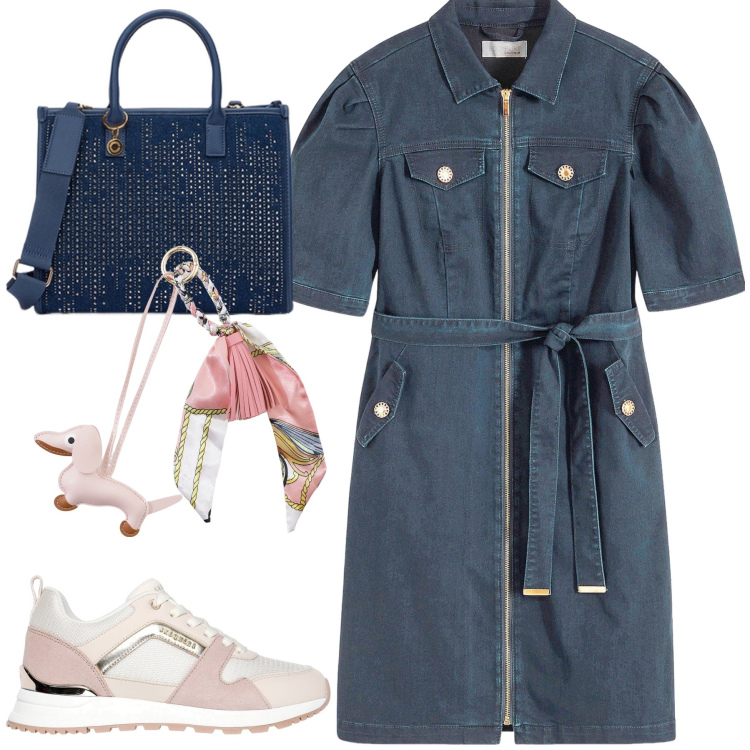 Outfit donna - Total look #2124995. Stile Casual chic per Tutti i giorni. Abbinamento con vestiti, portachiavi, sneakers, borse a mano.