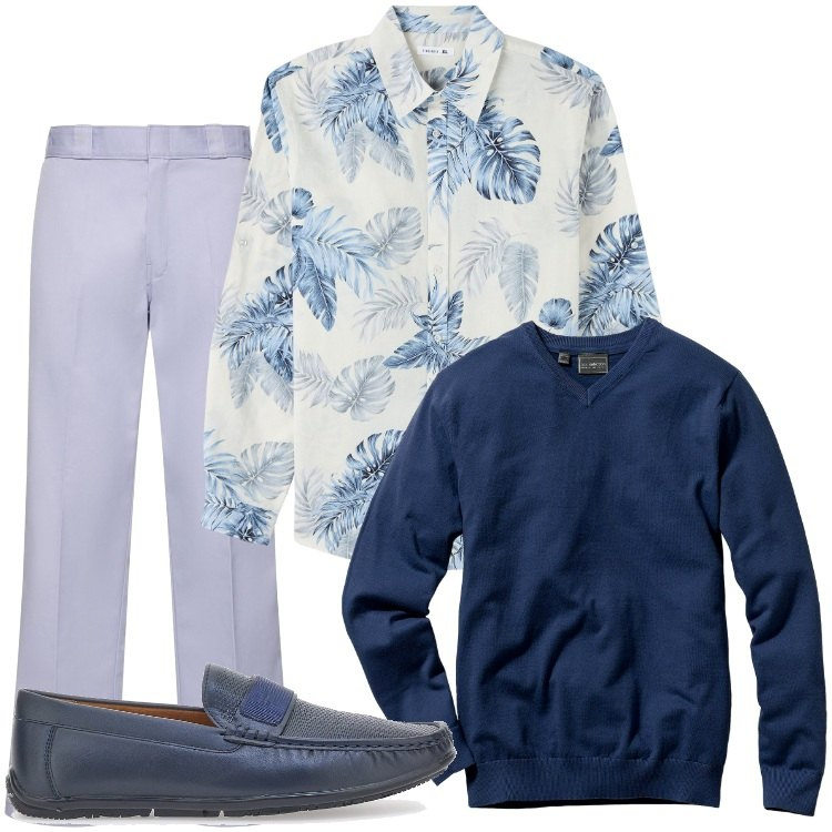 Outfit uomo - Total look #2125124. Stile Business/Elegante per Ufficio. Abbinamento con maglieria, camicie, scarpe stringate, pantaloni.