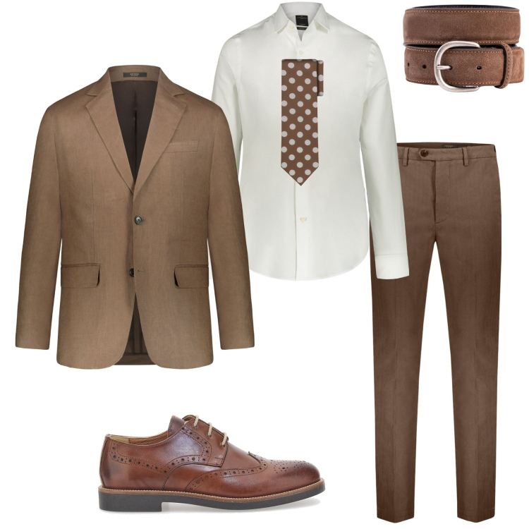 Outfit uomo - Matrimonio a maggio. Stile Business/Elegante per Cerimonia. Abbinamento con camicie, scarpe stringate, cinture, cravatte, abiti, pantaloni.