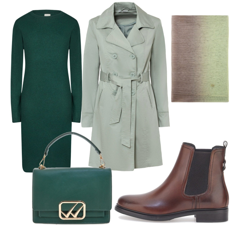 Outfit donna - Total look #2125429. Stile Bon Ton per Serata fuori. Abbinamento con trench, stivaletti, vestiti midi/longuette, borse a tracolla, stole.