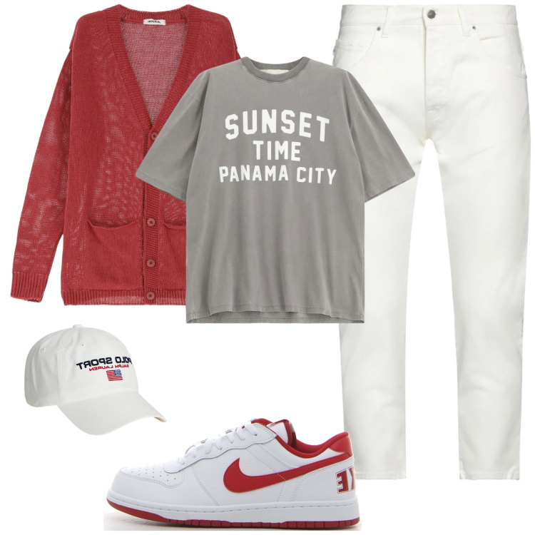 Outfit uomo - Cardigan e jeans. Stile Casual per Tutti i giorni. Abbinamento con pantaloni, cardigans, t-shirt, berretti, sneakers.