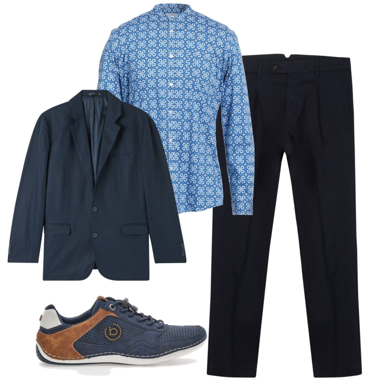 Outfit uomo - La camicia fantasia. Stile Urban per Tutti i giorni. Abbinamento con camicie, giacche, scarpe stringate, pantaloni.