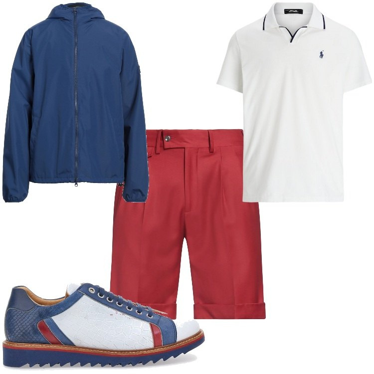 Outfit uomo - Total look #2125895. Stile Business/Elegante per Tutti i giorni. Abbinamento con giacche, shorts, polo, scarpe stringate.