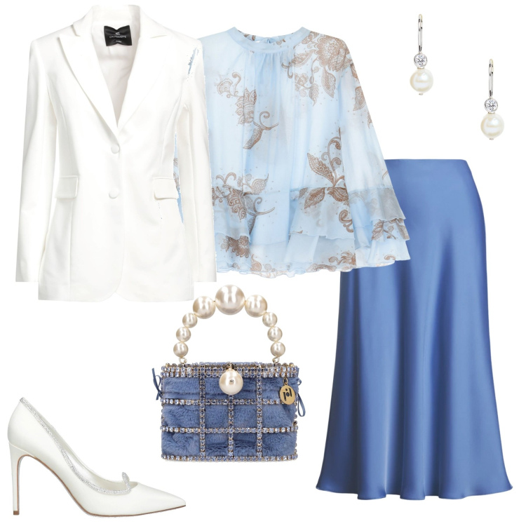 Outfit donna - Mini bag - dettagli in perle. Stile Chic per Cerimonia. Abbinamento con blazer, décolleté, camicie, orecchini, gonne, borse a mano.