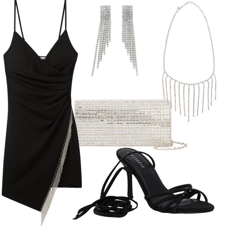 Outfit donna - Mini bag, mini price!!. Stile Minimal per Serata fuori. Abbinamento con pochette, vestiti corti, collane, sandali alla schiava, orecchini.