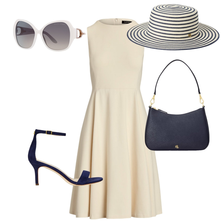 Outfit donna - Stile … con occhiali!!!. Stile Bon Ton per Mare. Abbinamento con occhiali da sole, vestiti senza maniche, borse a spalla, sandali in pelle, cappelli.