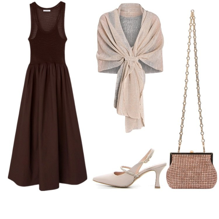 Outfit donna - Piccola tracolla gioiello. Stile Chic per Cerimonia. Abbinamento con stole, vestiti, décolleté, clutch.
