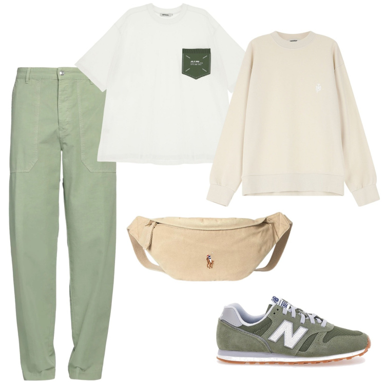 Outfit uomo - Casual Safari - Man. Stile Casual per Tutti i giorni. Abbinamento con pantaloni, t-shirt, felpe, borse sportive, sneakers.