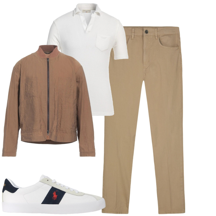Outfit uomo - City. Stile Urban per Tutti i giorni. Abbinamento con giacche, polo, sneakers, pantaloni.