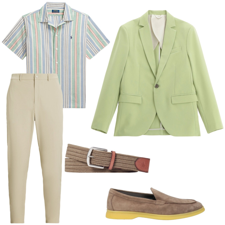 Outfit uomo - In ufficio con classe. Stile Casual per Ufficio. Abbinamento con scarpe stringate, giacche, cinture, pantaloni, camicie.