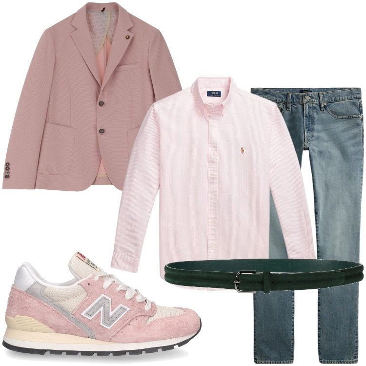 Outfit uomo - Casual business. Stile Urban per Tutti i giorni. Abbinamento con cinture, giacche, jeans, camicie, sneakers.
