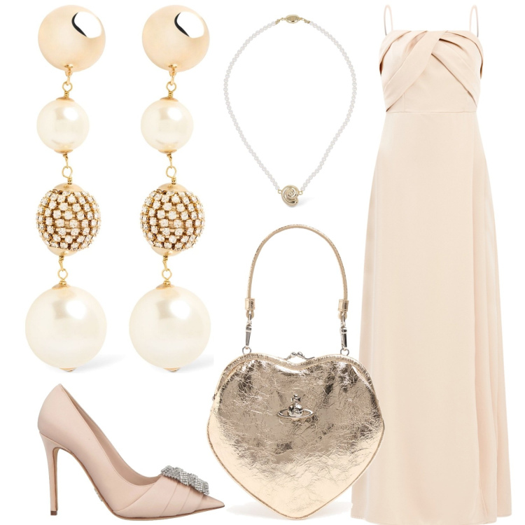 Outfit donna - L\'abito minimal per la sposa. Stile Minimal per Cerimonia. Abbinamento con décolleté, vestiti lunghi, orecchini, collane, pochette.