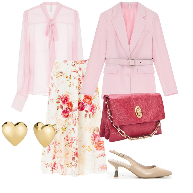 Outfit donna - Auguri mamma. per Cerimonia. Abbinamento con blazer, camicie, orecchini, gonne longuette, décolleté, borse a tracolla.