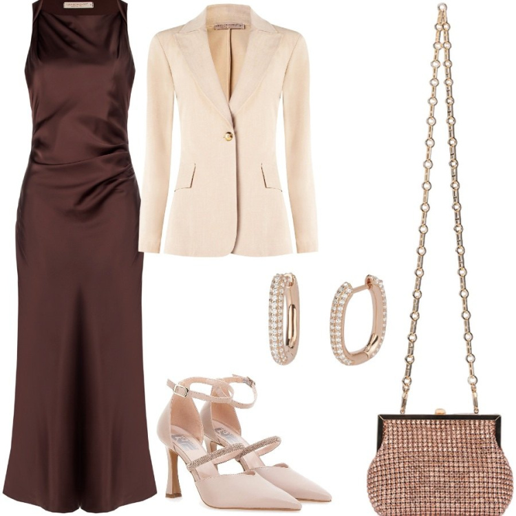 Outfit donna - Una mini bag preziosa. Stile Chic per Cerimonia. Abbinamento con orecchini, vestiti, blazer, décolleté, clutch.