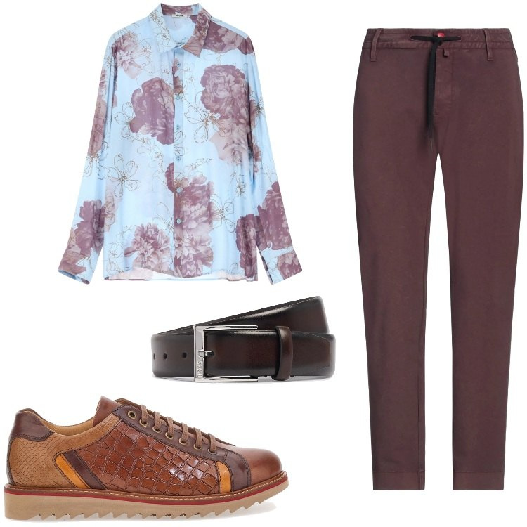Outfit uomo - Total look #2128105. Stile Urban per Ufficio. Abbinamento con pantaloni, camicie, scarpe stringate, cinture.