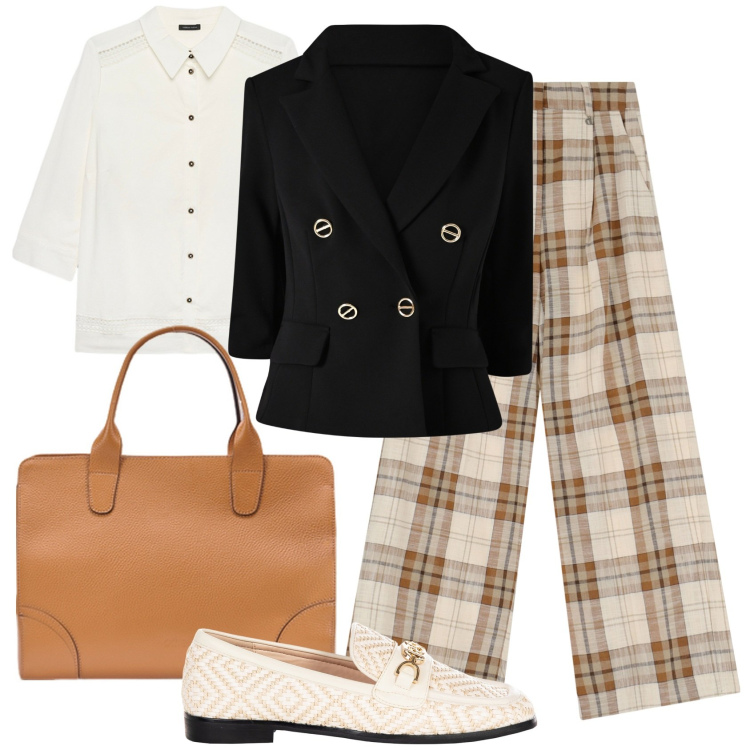 Outfit donna - Mannish a maggio @ laurafo. Stile Casual chic per Tutti i giorni. Abbinamento con pantaloni, mocassini, blazer, borse tote, camicie.