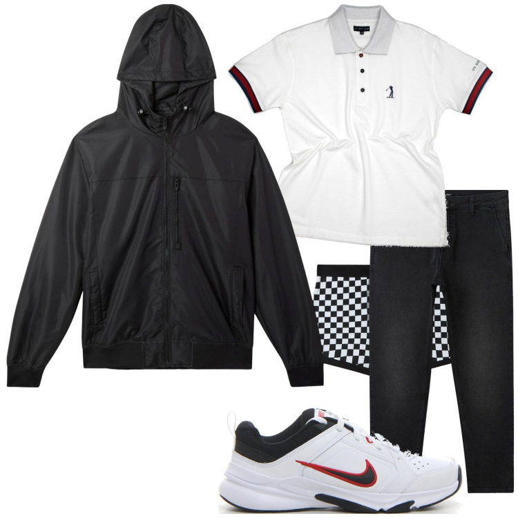 Outfit uomo - Leggera per maggio. Stile Trendy per Tutti i giorni. Abbinamento con jeans, boxer, giacche, polo, sneakers.