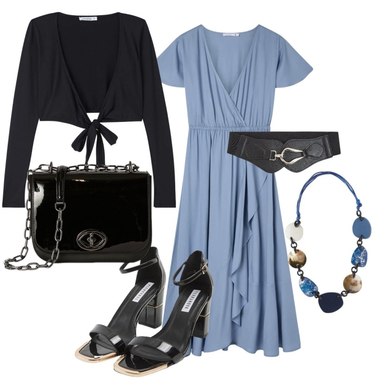 Outfit donna - Auguri mamma!. Stile Casual chic per Tutti i giorni. Abbinamento con vestiti lunghi, sabot, blazer, cinture, collane, borse a tracolla.