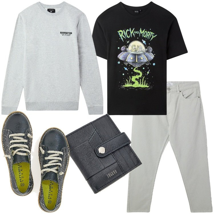Outfit uomo - T-shirt grafiche d’autore. Stile Casual per Tutti i giorni. Abbinamento con pantaloni, t-shirt, felpe, sneakers, portafogli.